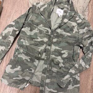 TWO (2) Women's Jackets - Old Navy - GAP Camo - Green Lightweight - EUC - Small